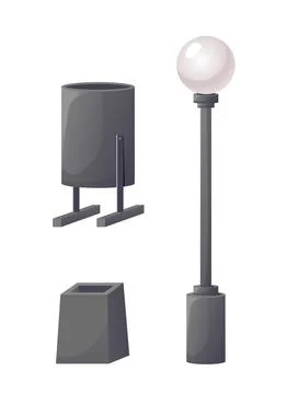 Urban street elements set design. Vector illustration 库存插图