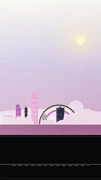 Urban street environment with rectangular towers, and top mist Stock Illustration