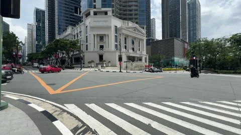 Urban Street Intersection and Traffic in BGC 4k 60fps Stock Footage 339200267