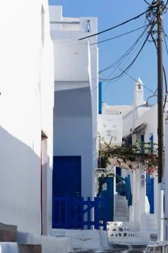 Urban street in Mykonos -Greece Stock Photos