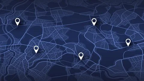 Urban street network with clean navigation markers. Vector illustration. Stock Illustration
