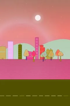 Urban streetscape backdrop with, warehouse blocks, and horizon haze Stock Illustration