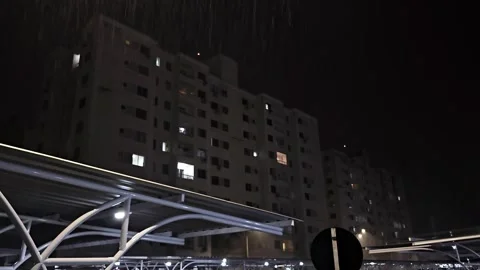 Urban structure under rain overnight. Stock Footage 326563180