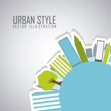 Urban style over gray background. vector illustration Ilustração Stock