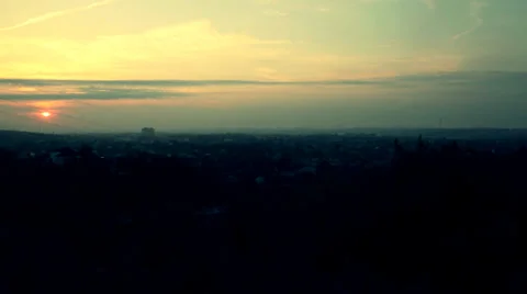 The urban sunrise timelapse Stock Footage 34380780