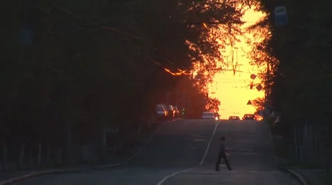 Urban sunset 2 Stock Footage 7749312