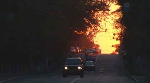 Urban sunset 3 Stock Footage 7749316