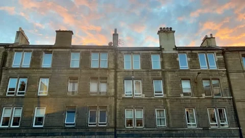 Urban sunset in Edinburgh Stock Footage 232350308