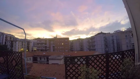 Urban sunset Stock Footage