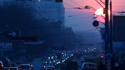 Urban sunset road b Video stock 36038905