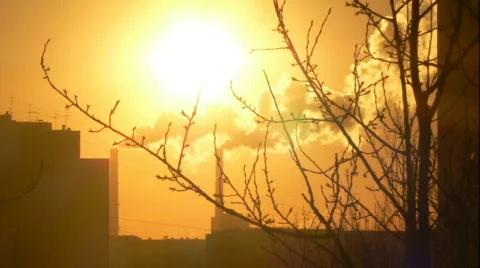 Urban Sunset Time Lapse HD Stock Footage 340790