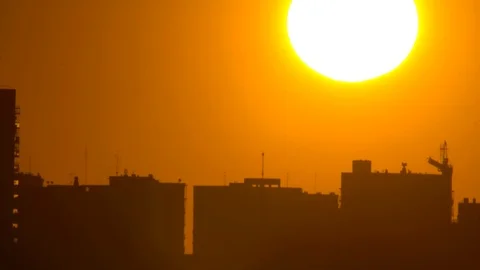 Urban Sunset Timelapse Stock Footage