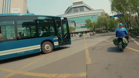 "Urban Symphony: Hyper-lapse Journey through Vibrant City Streets" Stock Footage 243542283