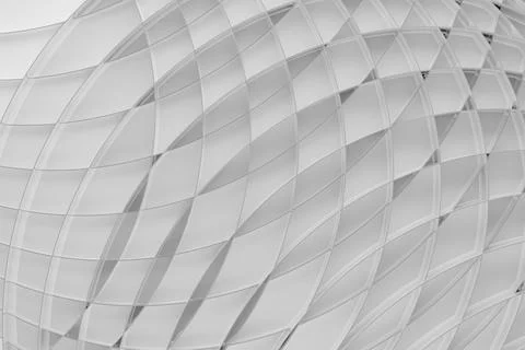 Urban technology abstract background, pattern - thin light grey curved parall Stock Illustration