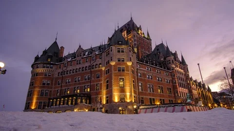 Urban timelapse of Frontenac castle 2 Video stock 101259730