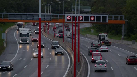Urban Traffic at Dawn Stock Footage 165461569