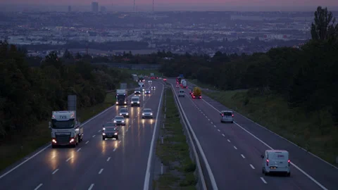 Urban Traffic at Dawn Stock Footage 165461611