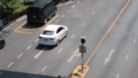 Urban Traffic Flow Intersection Stock Footage 295581386
