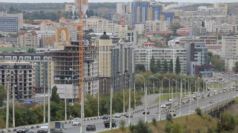 Urban traffic from a high point Stock Footage 68827324
