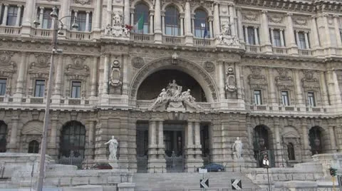 Urban Traffic, Italy Rome,Palace of Justice Stock Footage