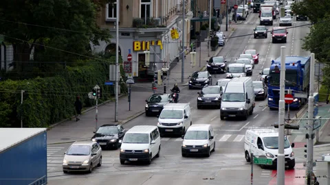 Urban Traffic Jam Stock Footage 165501382