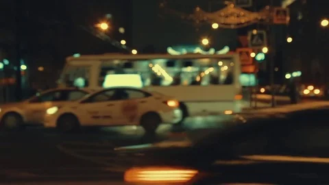 Urban traffic at night Stock Footage 84687438