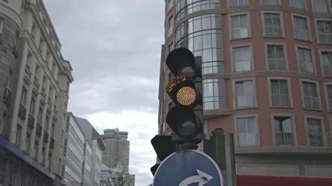 Urban Traffic Symphony: A Cinematic Ode to the Dance of City Lights and Traffic Stock Footage 256026326