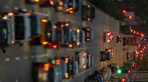 Urban traffic. Vertical format.Wake effect Stock Footage 68709168