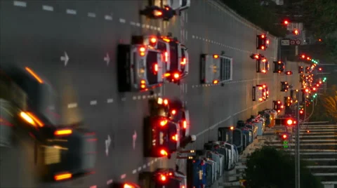 Urban traffic. Vertical format.Wake effect Stock Footage 68709445