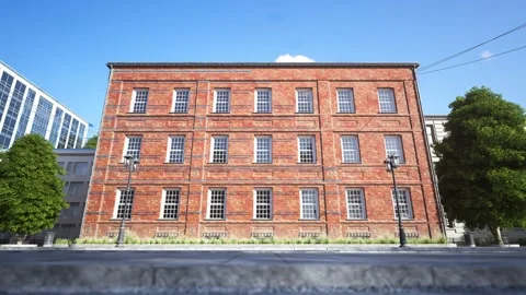 Urban Transformation with Solar Panels on Brick Building Stock Footage 288978067
