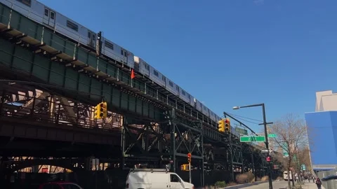 Urban transit system operates efficiently on elevated tracks the cityscape 스톡 동영상 291635699