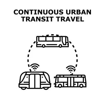Urban transit travel concept with interconnected transportation network イラスト素材