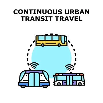 Urban transit travel concept with interconnected transportation network Stock Illustration