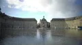 Urban transport crossing beautiful Place de la Bourse square in Bordeaux, France HD Footage