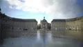 Urban transport crossing beautiful Place de la Bourse square in Bordeaux, France HD Footage