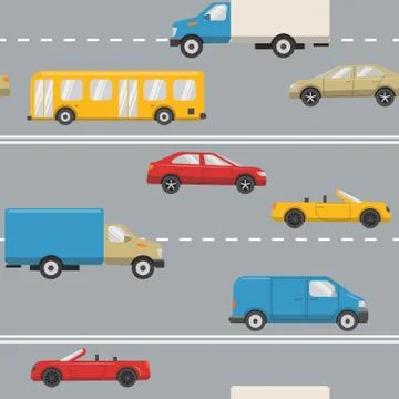 Urban transport seamless pattern Stock Illustration