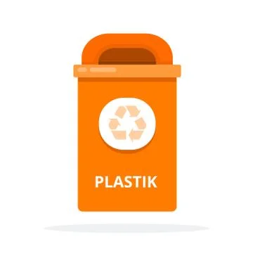 Urban trash bin for plastic waste flat isolated Stock Illustration