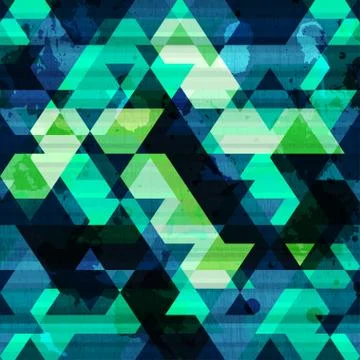 Urban triangle seamless pattern with grunge effect Stock Illustration