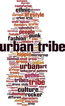 Urban tribe word cloud Stock Illustration