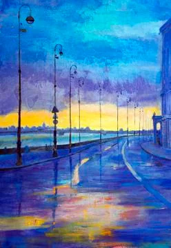 Urban twilight Illustrazione stock