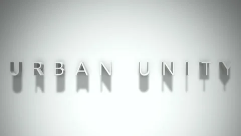 Urban Unity 3D title animation with shadows on a white background Stock Footage 296635084