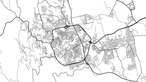 Urban vector city map of Abha, Saudi Arabia, Middle East Illustrazione stock
