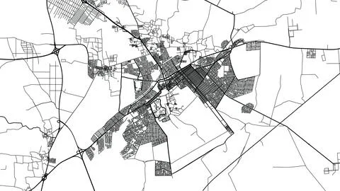 Urban vector city map of Al Kharj, Saudi Arabia, Middle East Illustrazione stock