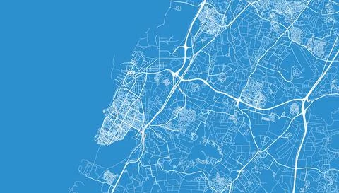 Urban vector city map of Ashdod, Israel, middle east Illustrazione stock