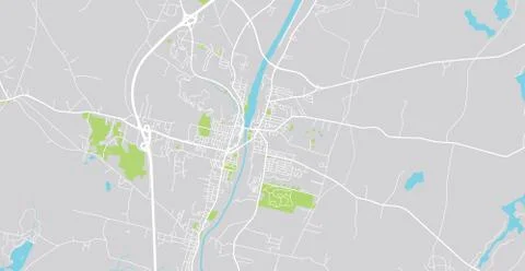 Urban vector city map of Augusta, USA. Maine state capital 스톡 일러스트