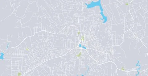 Urban vector city map of Bao Loc, Vietnam Illustrazione stock