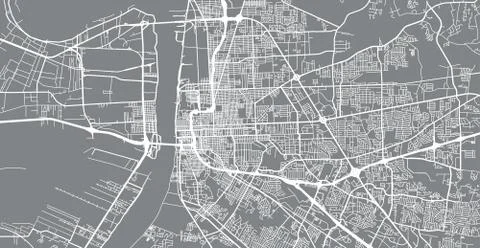 Urban vector city map of Baton Rouge, USA. Louisiana state capital Illustrazione stock