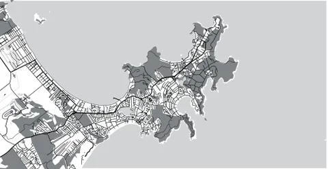 Urban vector city map of Buzios, Brazil Illustrazione stock