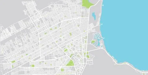 Urban vector city map of Cancun, Mexico Stock Illustration