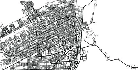 Urban vector city map of Cancun, Mexico Stock Illustration